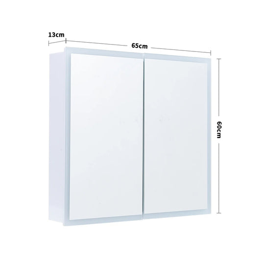 Double Door LED Bathroom Mirror Cabinet – Illuminated Storage Mirror Cabinet