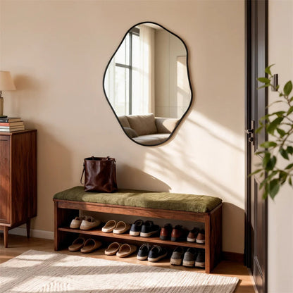 Irregular Wall Mirror with Black Aluminium Frame – 3 Sizes