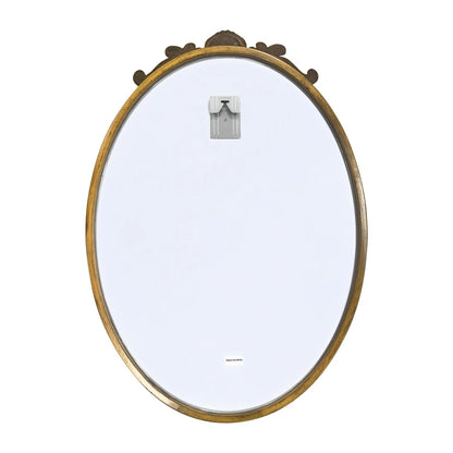 Oval Vintage Baroque Bathroom Mirror – 3D Embossed Antique Frame Glass Mirror for Entryway, Fireplace & Living Room
