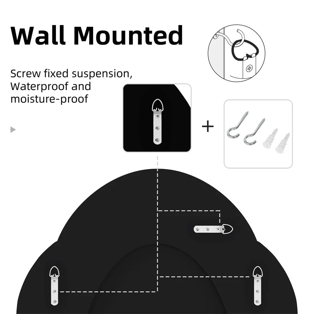 Cloud-shape Crushed Diamonds Accent Decorative Bathroom Mirror