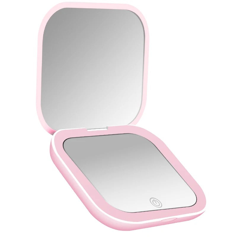 LED Travel Makeup Mirror with 10X Magnification & 3-Colour Lighting