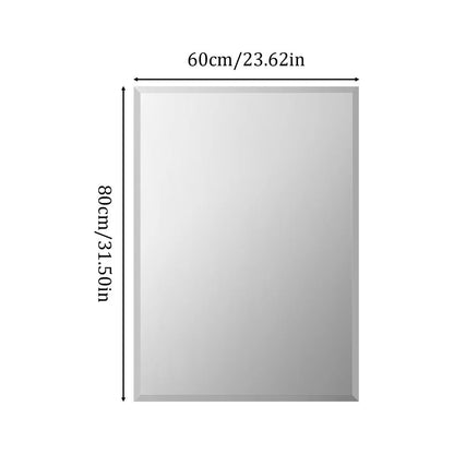 Frameless Rectangle Bathroom Mirror – Beveled Silver Edge Vanity Mirror for Bathroom, Bedroom, Living Room & Dining Room