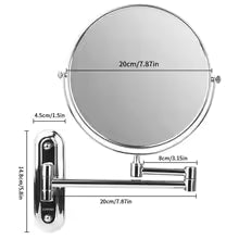 Round Wall-Mounted Magnifying Mirror with Extendable Arm – 5X or 10X