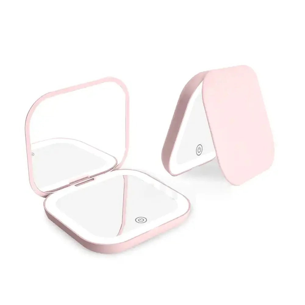 LED Travel Makeup Mirror with 10X Magnification & 3-Colour Lighting