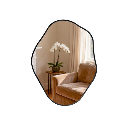 Irregular Wall Mirror with Black Aluminium Frame – 3 Sizes