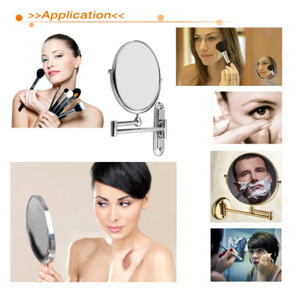 Round Wall-Mounted Magnifying Mirror with Extendable Arm – 5X or 10X