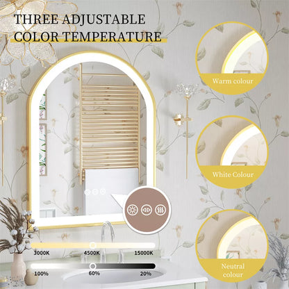 Arched LED Bathroom Mirror | Smart Anti-Fog Illumination