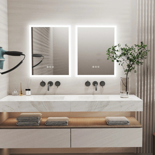 Rectangle Front light LED Smart Bathroom Illumination Mirror, Wall Mounted, Anti-Fog