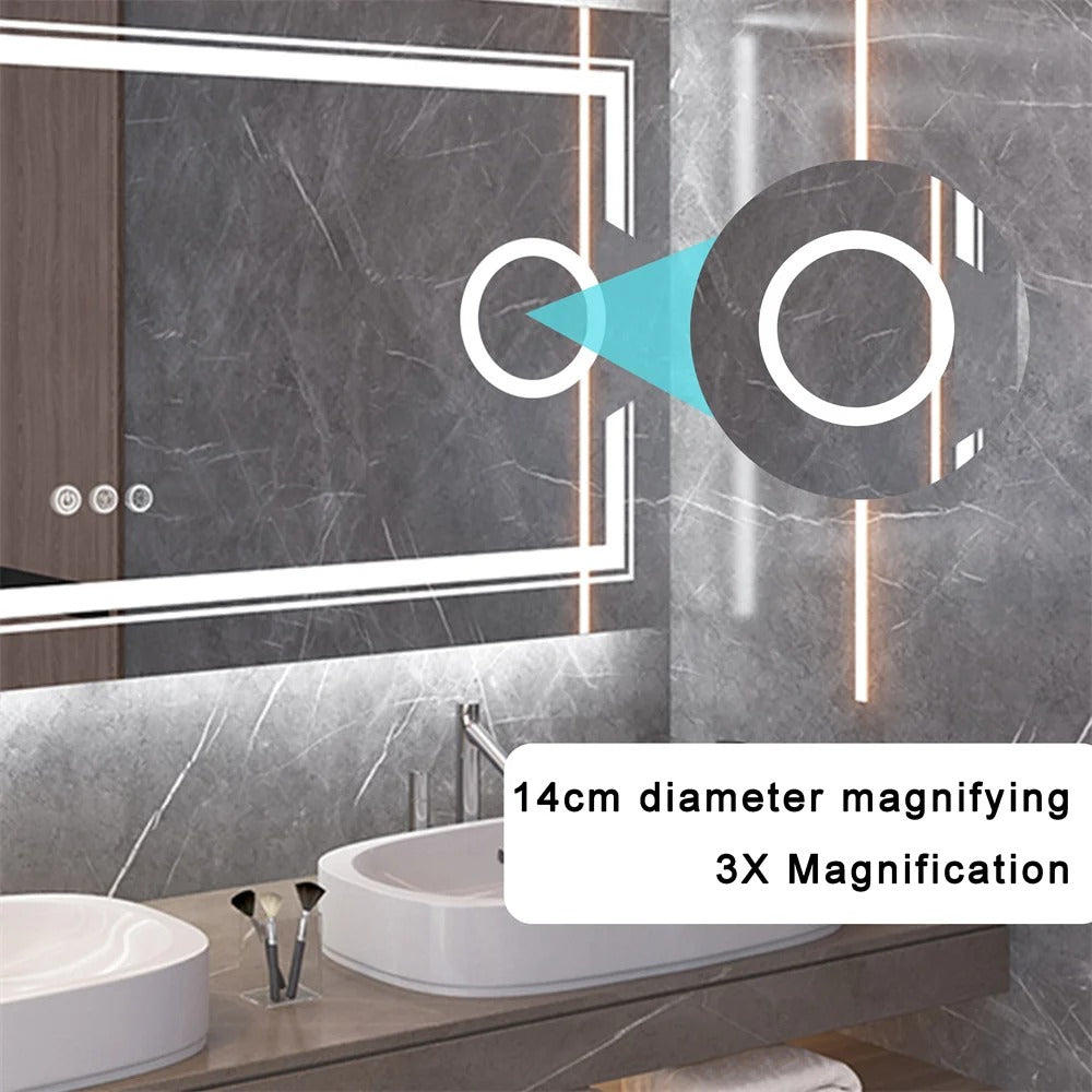 Extra Large Rectangle Double lights 120cm x 60cm  Smart LED Bathroom Mirror with 3X Magnifier