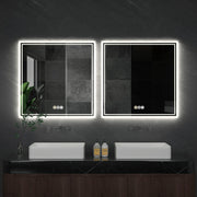 Square Backlit Bathroom Mirror with Anti-Fog